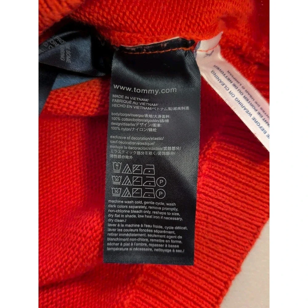 Tommy Hilfiger Women's Crewneck Pullover Sweater Red‎ w/ White Stripes size XL